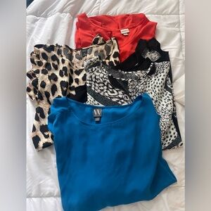 Women’s XXL Blouses BUNDLE LOT Relaxed Flattering Leopard Print Boho PLUS SIZE